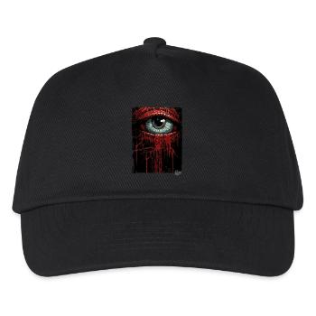 Yeux tristes avec de la peinture rouge dégoulinante - Casquette de baseball Enfant - noir - Devant