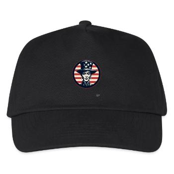 Patriotic senior woman with hat - Kids’ Baseball Cap - black - Front
