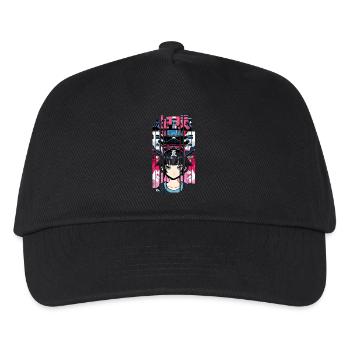 Girl Cyborg japan red kanji - Kids’ Baseball Cap - black - Front