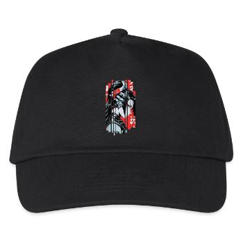Woman Cyborg japan red - Kids’ Baseball Cap - black - Front