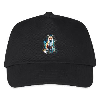Lustiges Fuchs Fox Kunst Tier Natur Wildtier Tiere - Kinder Basecap - Schwarz - Vorne