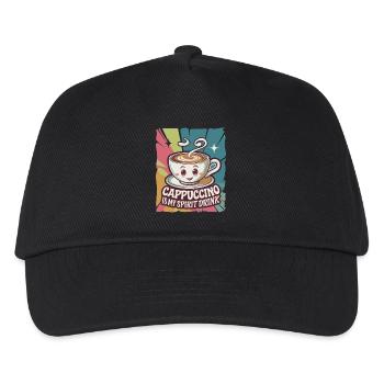 Cappuccino Is My Spirit Drink - Kinder Basecap - Schwarz - Vorne