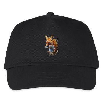 Lustiges Fuchs Fox Kunst Tier Natur Wildtier Tiere - Kinder Basecap - Schwarz - Vorne