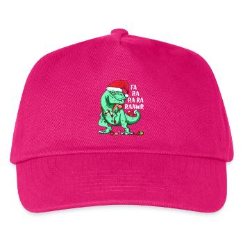 Funny T-Rex in Santa Hat FA RA RAWR Christmas Gift - Kinder Basecap - Fuchsia - Vorne