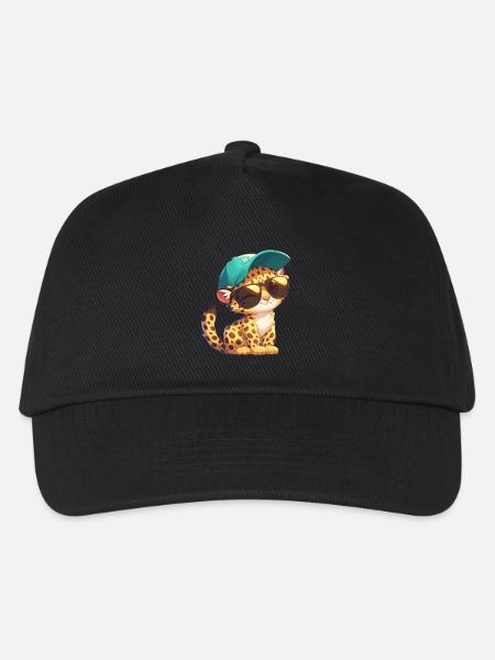 Leoparden Leopard - Kinder Basecap - Schwarz