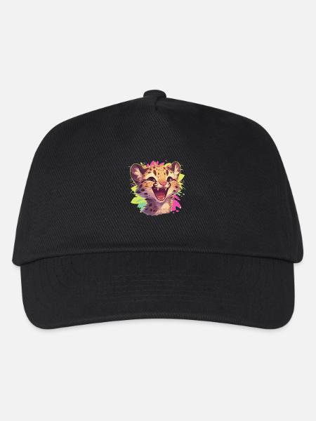 Leoparden Leopard - Kinder Basecap - Schwarz