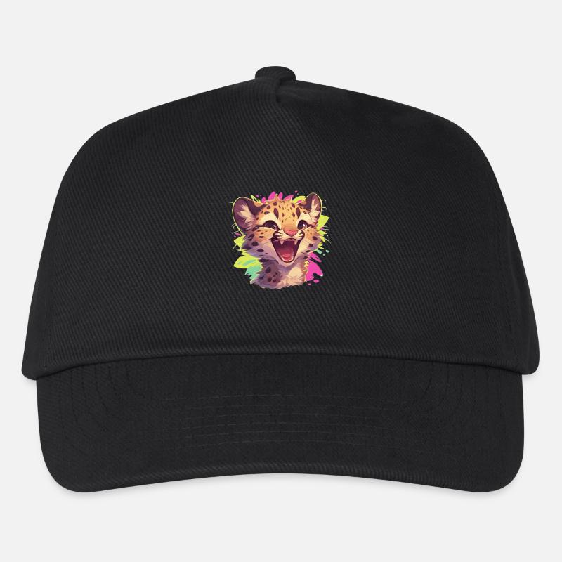 Leoparden Leopard - Kinder Basecap - Schwarz