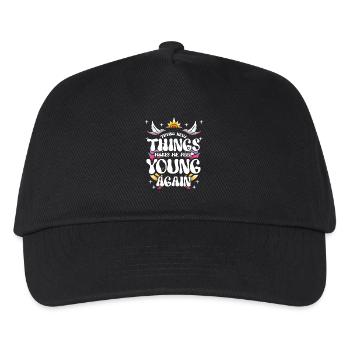 Trying new things makes me feel young - Kids’ Baseball Cap - black - Front