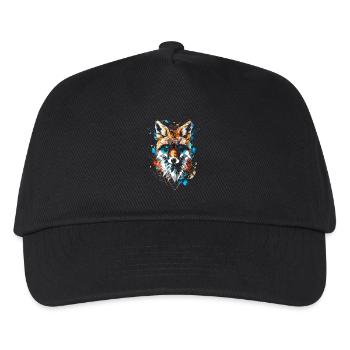 Lustiges Fuchs Fox Kunst Tier Natur Wildtier Tiere - Kinder Basecap - Schwarz - Vorne
