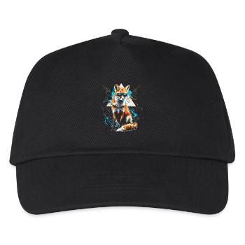 Lustiges Fuchs Fox Kunst Tier Natur Wildtier Tiere - Kinder Basecap - Schwarz - Vorne