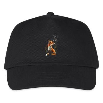 Lustiges Fuchs Fox Kunst Tier Natur Wildtier Tiere - Kinder Basecap - Schwarz - Vorne