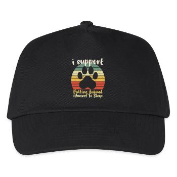 I Support Putting Animal Abusers To Sleep Funny - Kinder Basecap - Schwarz - Vorne