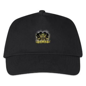 mystisch Wald Hirsche Hirsch Rotwild Natur Rehbock - Kinder Basecap - Schwarz - Vorne