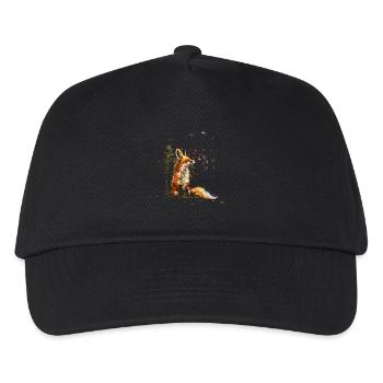 Lustiges Fuchs Fox Kunst Tier Natur Wildtier Tiere - Kinder Basecap - Schwarz - Vorne