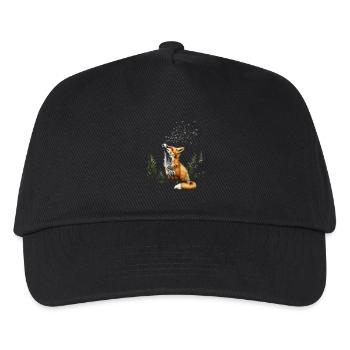 Lustiges Fuchs Fox Kunst Tier Natur Wildtier Tiere - Kinder Basecap - Schwarz - Vorne