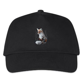 Lustiges Fuchs Fox Kunst Tier Natur Wildtier Tiere - Kinder Basecap - Schwarz - Vorne
