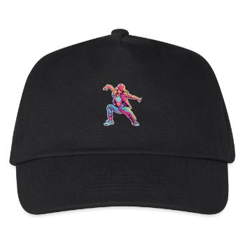 Retro Comic B-Girl - Kinder Basecap - Schwarz - Vorne
