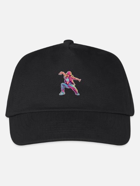 Retro Comic B-Girl - Kinder Basecap - Schwarz