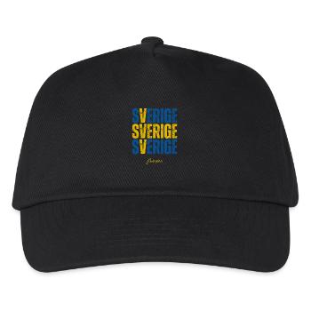 Flagge von Schweden, schwedischer Stolz - Kinder Basecap - Schwarz - Vorne
