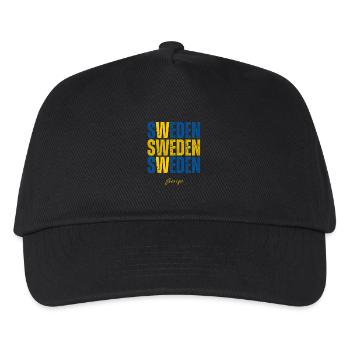 Flagge von Schweden, schwedischer Stolz - Kinder Basecap - Schwarz - Vorne