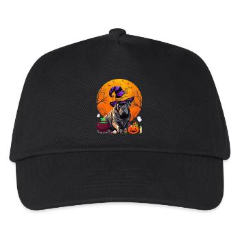 Lustiger Stock Corso Hund Hexe Halloween Hundeliebhaber - Kinder Basecap - Schwarz - Vorne