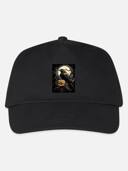 Halloween Geschenk Frauen Krähe Männer Kinder Deko - Kinder Basecap - Schwarz