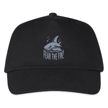 HAI, FÜRCHTE DIE FLOSSE - Kinder Basecap - Schwarz - Vorne