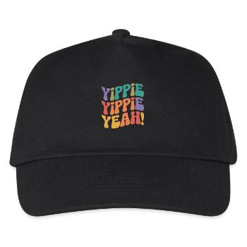 Yippie Yippie Yeah - Kinder Basecap - Schwarz - Vorne