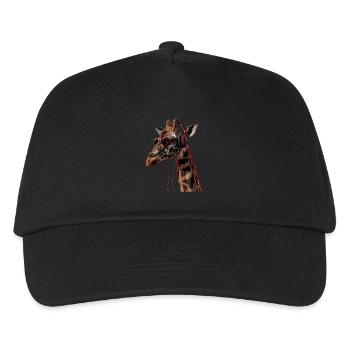 Girafe motif animal animal amoureux des écouteurs Art - Casquette de baseball Enfant - noir - Devant
