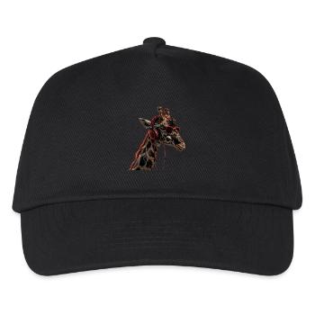 Girafe motif animal animal amoureux des écouteurs Art - Casquette de baseball Enfant - noir - Devant