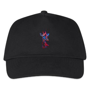 Giraffen Motiv Tier Tierliebhaber Wildlife Safari - Kinder Basecap - Schwarz - Vorne