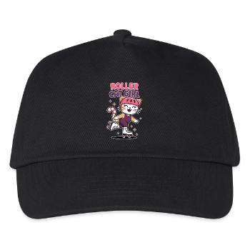 Roller Cat Girl Skating Girl Roller Skates Gift - Kids’ Baseball Cap - black - Front