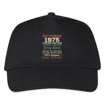 1975 October 1975 birthday October 1975 Original - Kids’ Baseball Cap - black - Front