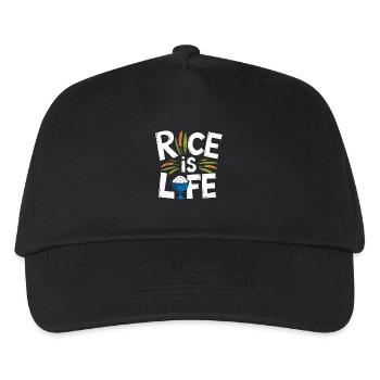 Le riz est la vie drôle Reis Design - Casquette de baseball Enfant - noir - Devant