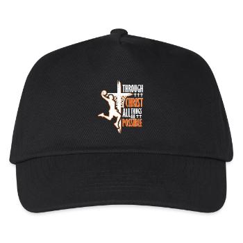christlicher basketball christus jesus christentum - Kinder Basecap - Schwarz - Vorne