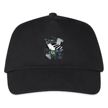 Piano à roses gris-bleu - Casquette de baseball Enfant - noir - Devant