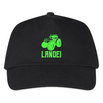 traktor landei 1 - Kinder Basecap - Schwarz - Vorne