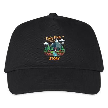 Every Pixel Tells a Story - Retro Gaming - Kinder Basecap - Schwarz - Vorne