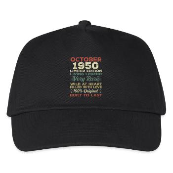 1950 October 1950 Birthday October 1950 Original - Kids’ Baseball Cap - black - Front