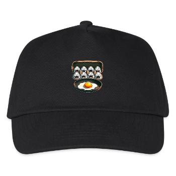 Lustiges Ei Wortspiel Cooles Spiegelei - Kinder Basecap - Schwarz - Vorne