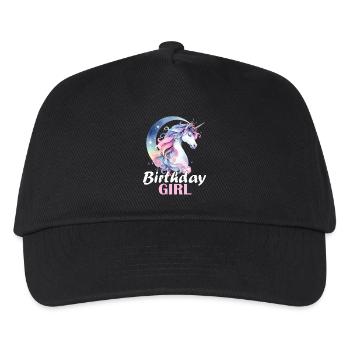 Unicorn Birthday Girl Birthday Girl Cute - Kids’ Baseball Cap - black - Front