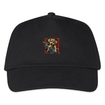 Motif Chien Manga Ramen Nouille Chien Anime Art - Casquette de baseball Enfant - noir - Devant