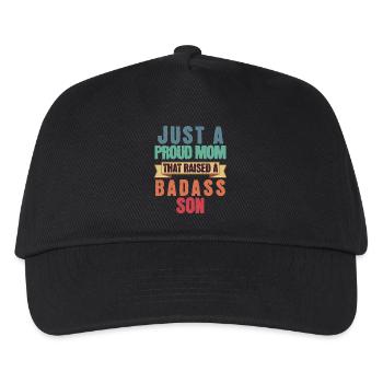 Just A Proud Mom That Raised A Badass Son Funny - Kids’ Baseball Cap - black - Front