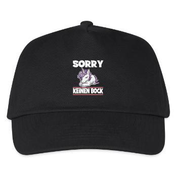 Sorry Keinen Bock Einhorn - Kinder Basecap - Schwarz - Vorne