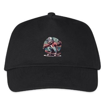 Streetwear Skater Outfit Faultier - Kinder Basecap - Schwarz - Vorne
