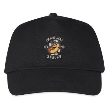 Football - Lustig I'm just here for the snacks - Kinder Basecap - Schwarz - Vorne
