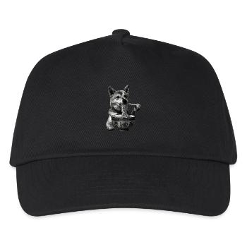 Motif Chien Manga Ramen Nouille Chien Anime Art - Casquette de baseball Enfant - noir - Devant