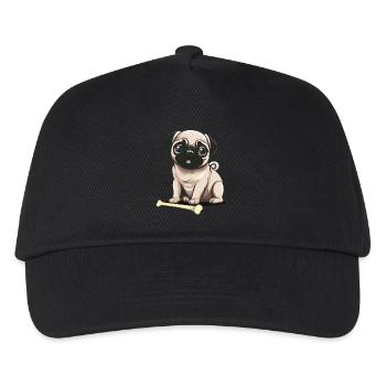 Knochen Hund Hunde Haustiere Haustier Kinder - Kinder Basecap - Schwarz - Vorne