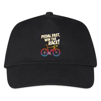 Pedal Fast Win The Race Bicycle Design - Kids’ Baseball Cap - black - Front