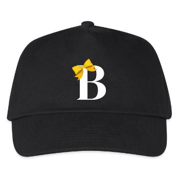 Letter b yellow bow - Kids’ Baseball Cap - black - Front